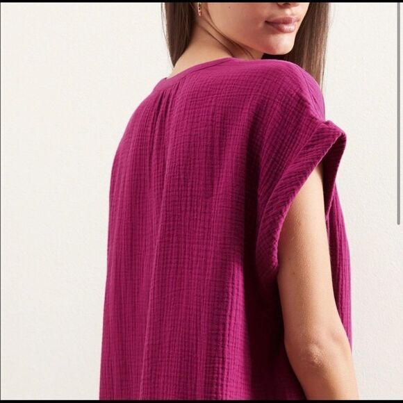 Banana Republic Gauze Button-Front Tee - Picture 2 of 10